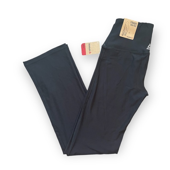 NWT Women's Reebok Training Straight High Rise Black Workout Run Yoga Pants XS - Picture 7 of 7